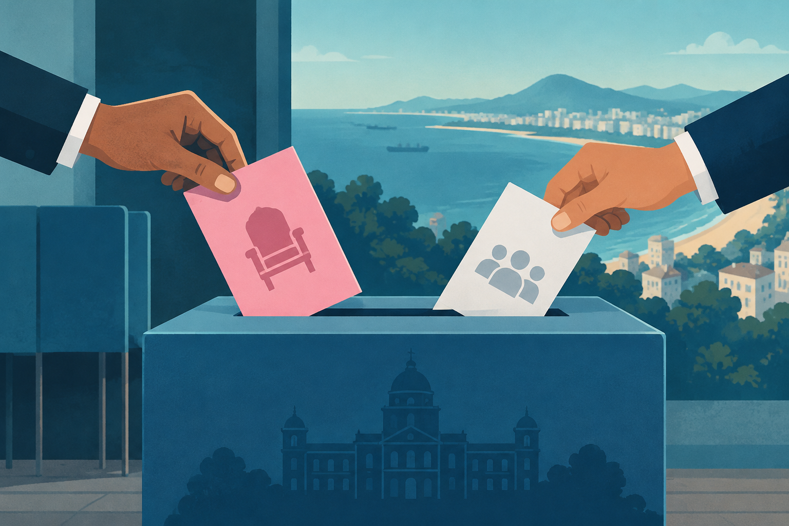 Illustration éditoriale : Visakhapatnam GVMC polls to use pink ballot for Mayor, white for corporator