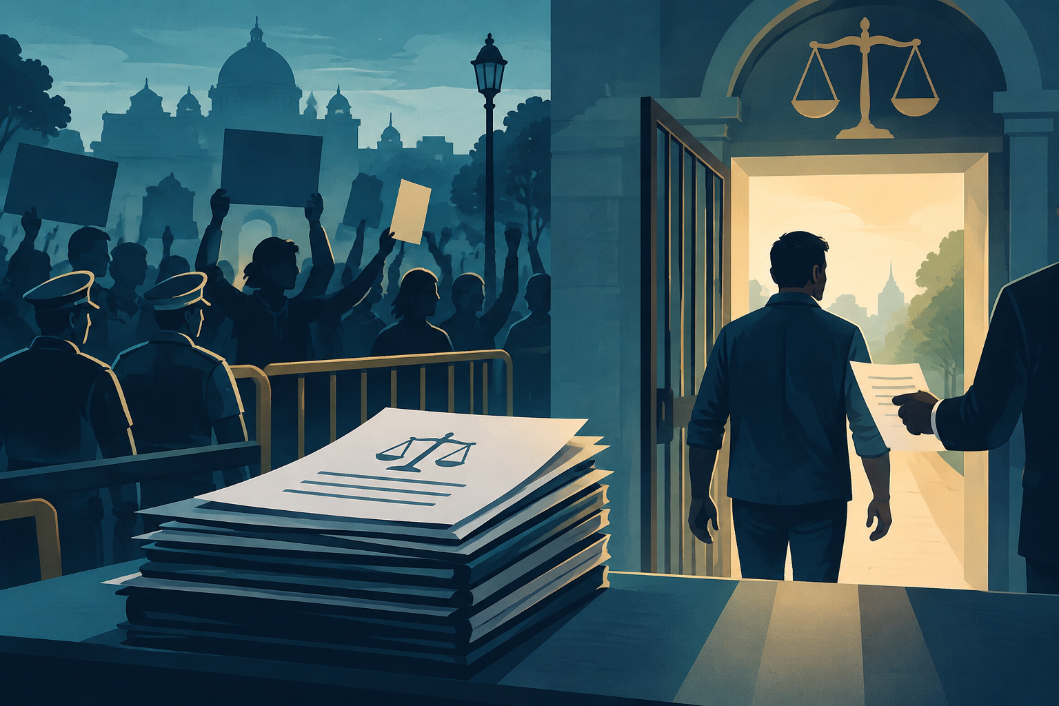 Illustration éditoriale : Anti-CEC protest LIVE | SEM court releases Dipke after signing of bond